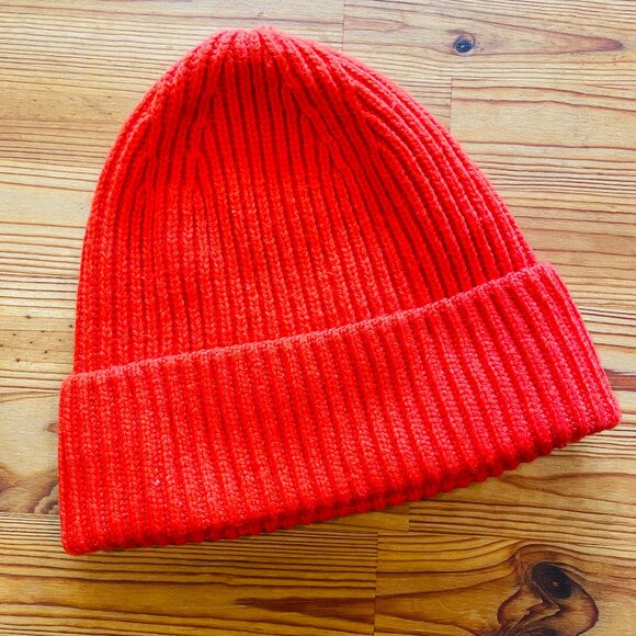 NWOT H&M Orange Knit Beanie Hat - Picture 1 of 3
